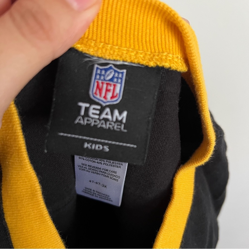 NFL Team Apparel Steelers Black and Yellow Kids Shirt-Size 4T - Picture 4 of 5